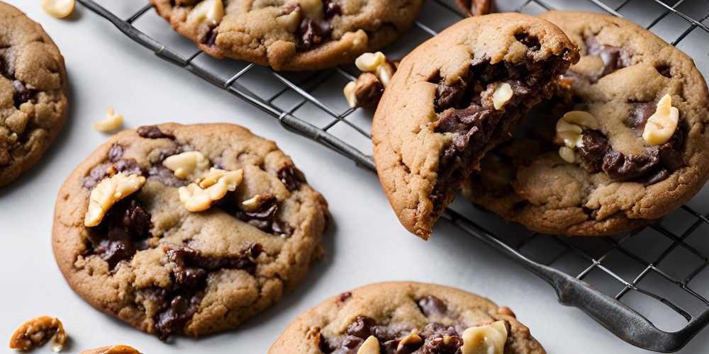 chocolate chunk cookies with chopped walnuts